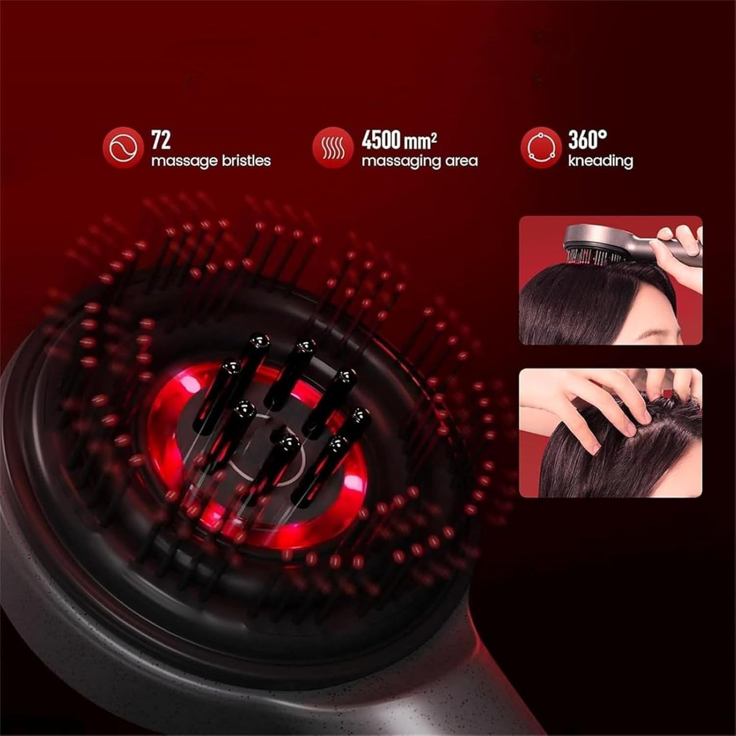 Masajeador de cabello con luz roja eléctrico 2 en 1