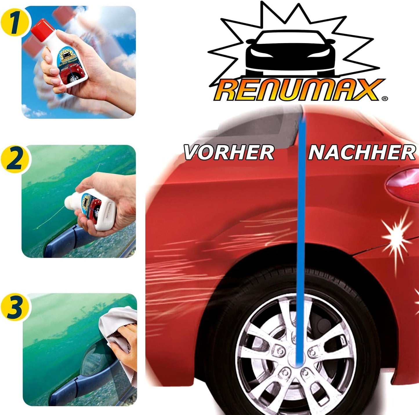 Renumax™  Cera para reparación de arañazos de coche