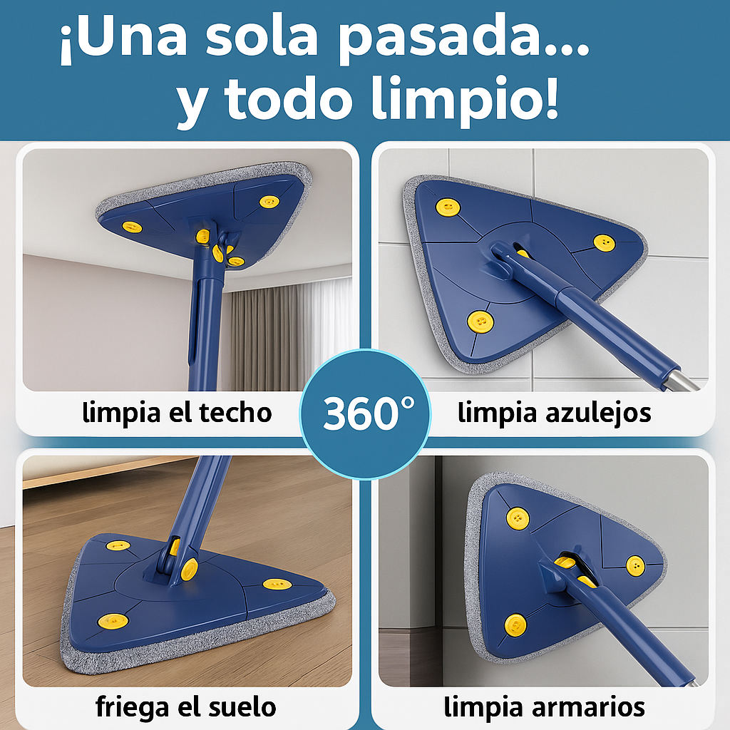 CleanTwist™ Fregona autoescurrible, limpieza sin esfuerzo + 10 recambios GRATIS
