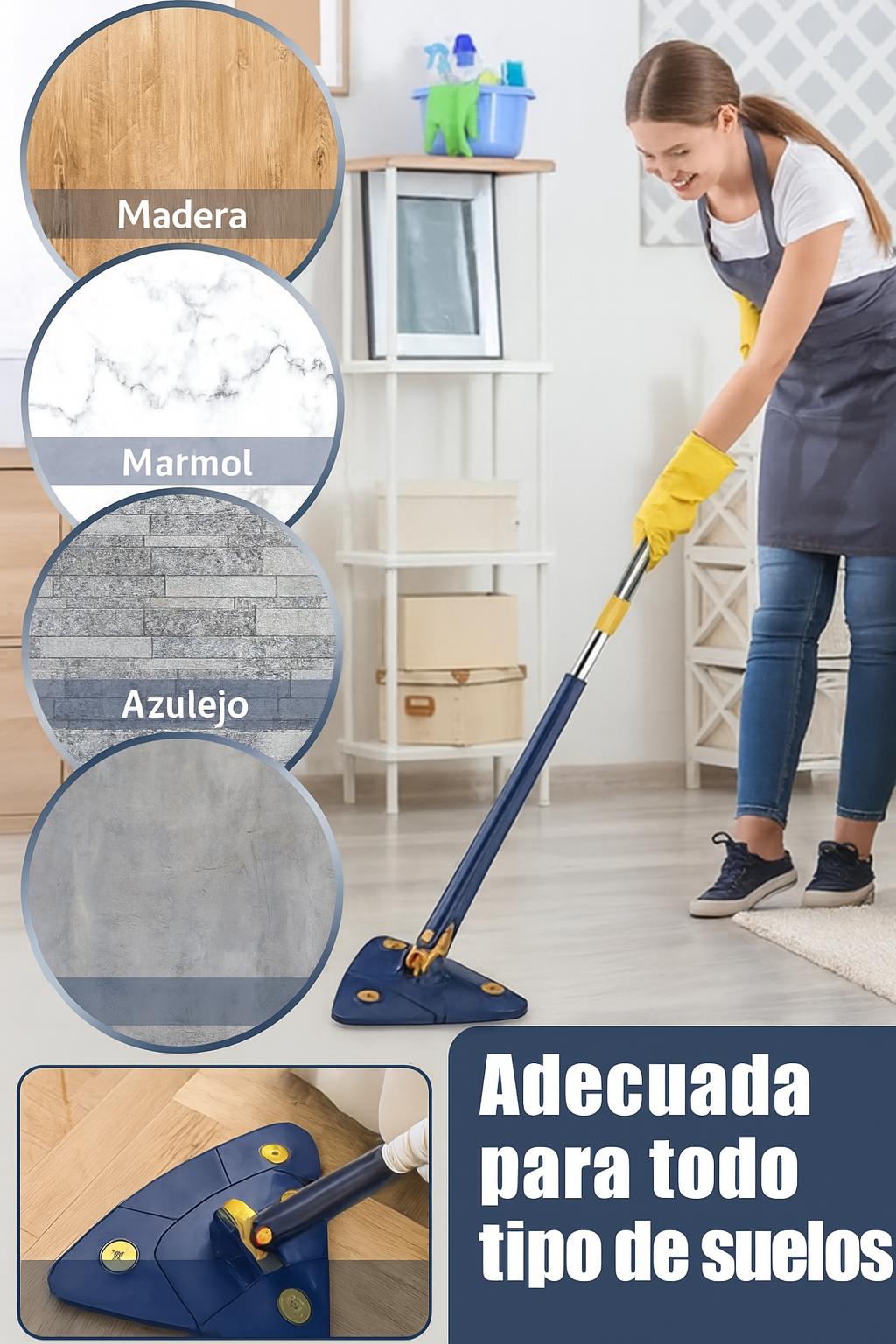 CleanTwist™ Fregona autoescurrible, limpieza sin esfuerzo + 10 recambios GRATIS